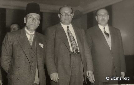 1955 - Prime Minister Sabri El Assali and Editor in Chief of Al Ayyam Nasouh Babil - Damascus 1955